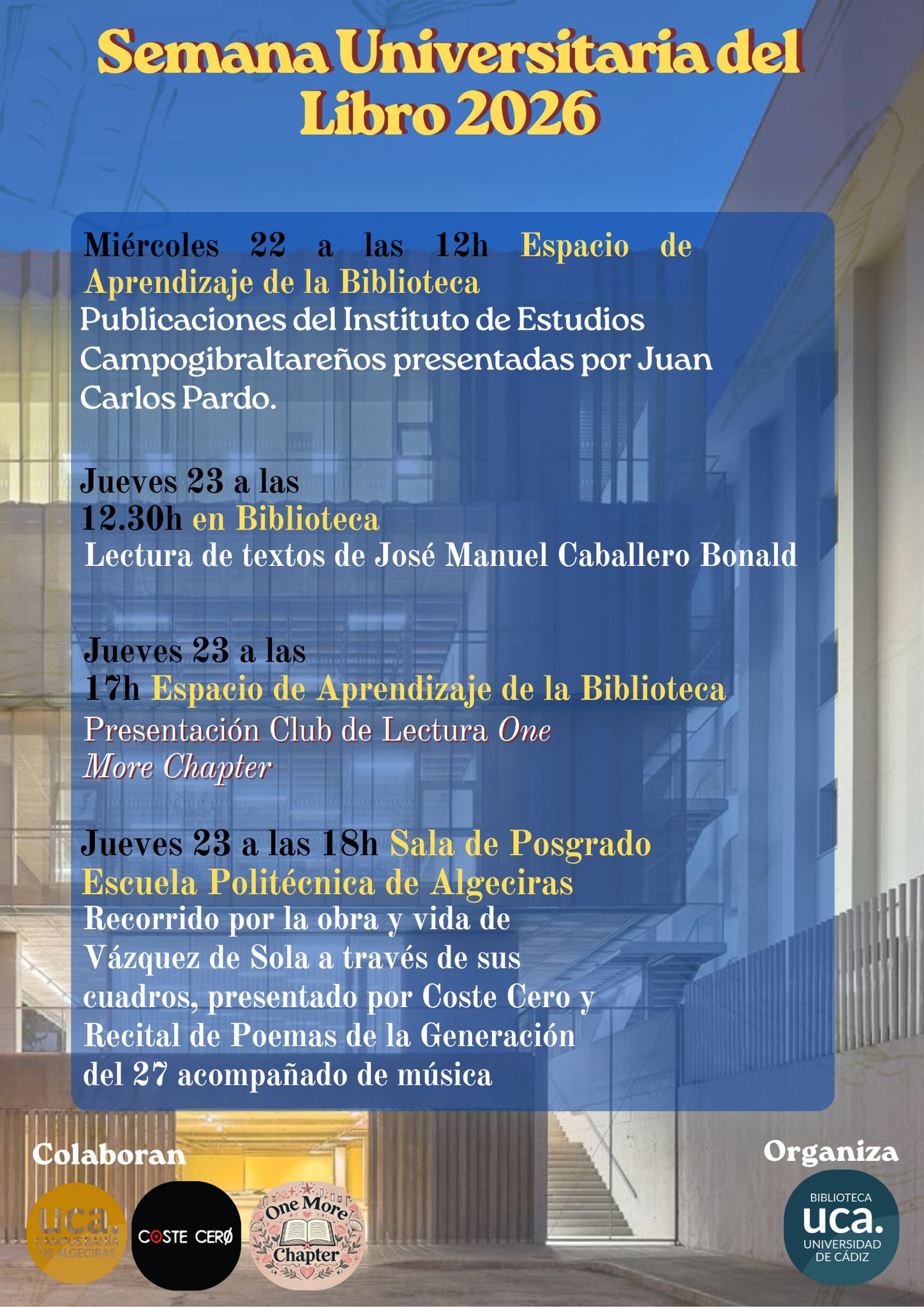 El Campus Bahía de Algeciras se llena de libros, voces y memoria en la Semana Universitaria del L...